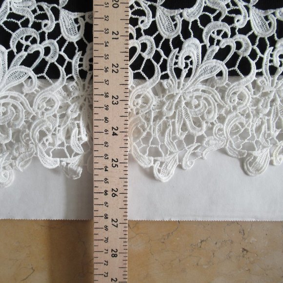 INC Women's Sz L Round Neck Guipure Lace Detail Sweater Long SLV, Stretch Black - Picture 7 of 11